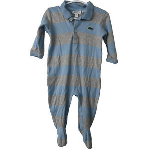 Lacoste baby footie/one piece Blue Gray size 1 (30in,74cm) Made in France A50
